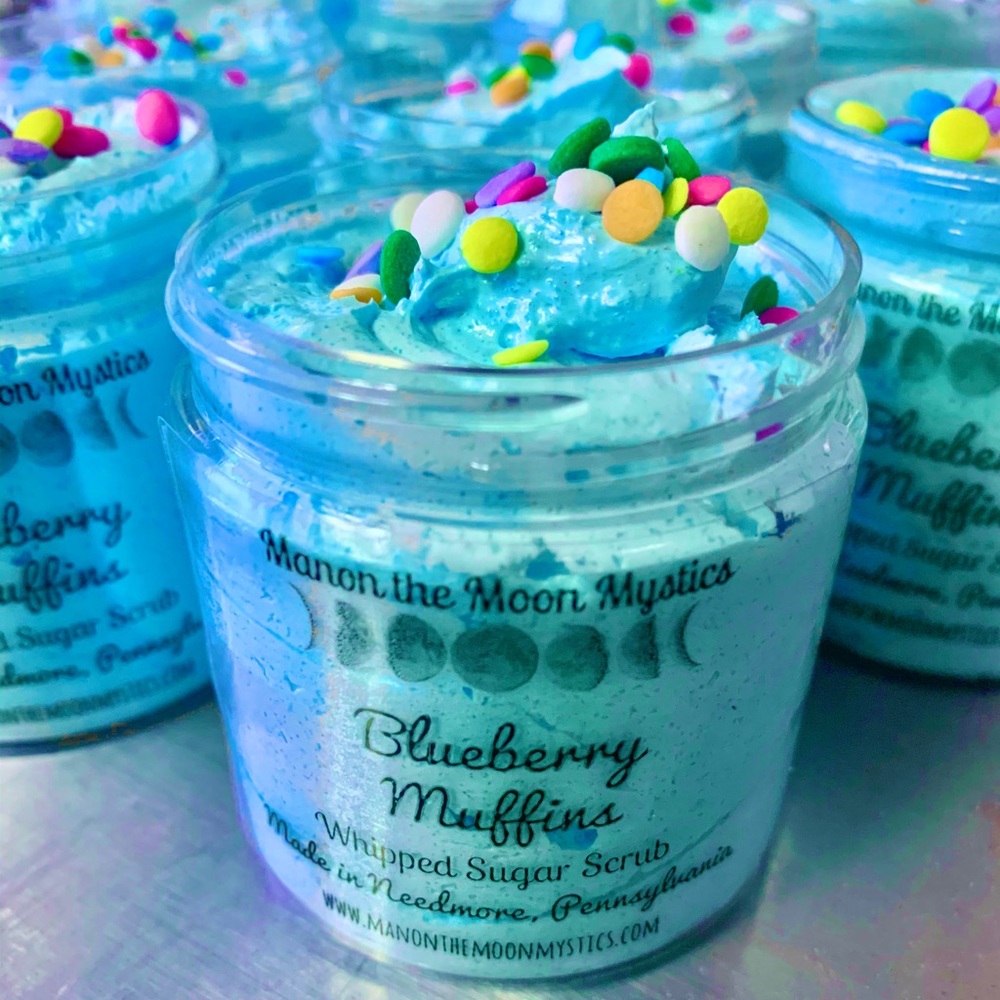 Blueberry muffins whipped sugar scrub